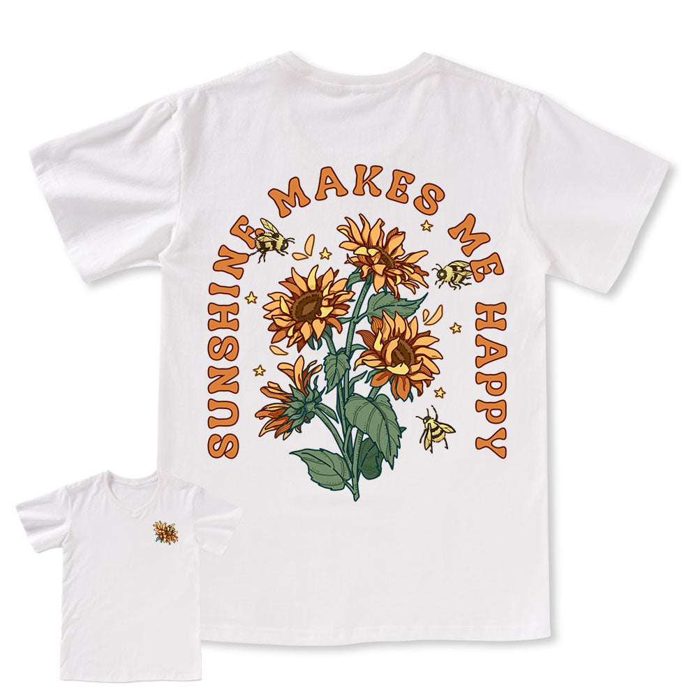 Freeleaf Sunshine Makes Me Happy Unisex V-neck Tee