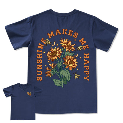 Freeleaf Sunshine Makes Me Happy Unisex V-neck Tee