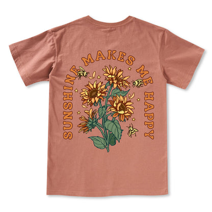 Freeleaf Sunshine Makes Me Happy Unisex V-neck Tee