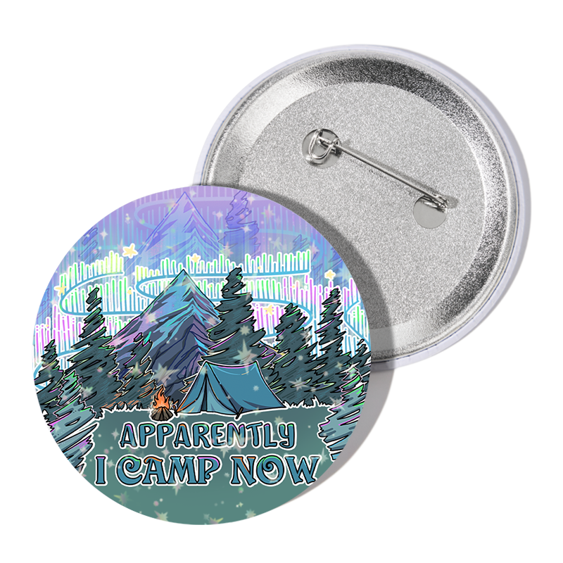 Freeleaf I Camping Now In The Land of Aurora Badge Pin