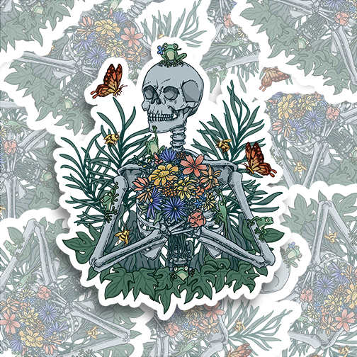 Freeleaf Rebirth in Bloom Waterproof Sticker