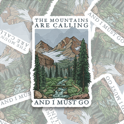 Freeleaf The Mountains Are Calling Waterproof Sticker