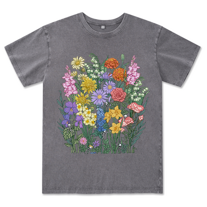 Whimsy in Bloom Unisex Washed Tee