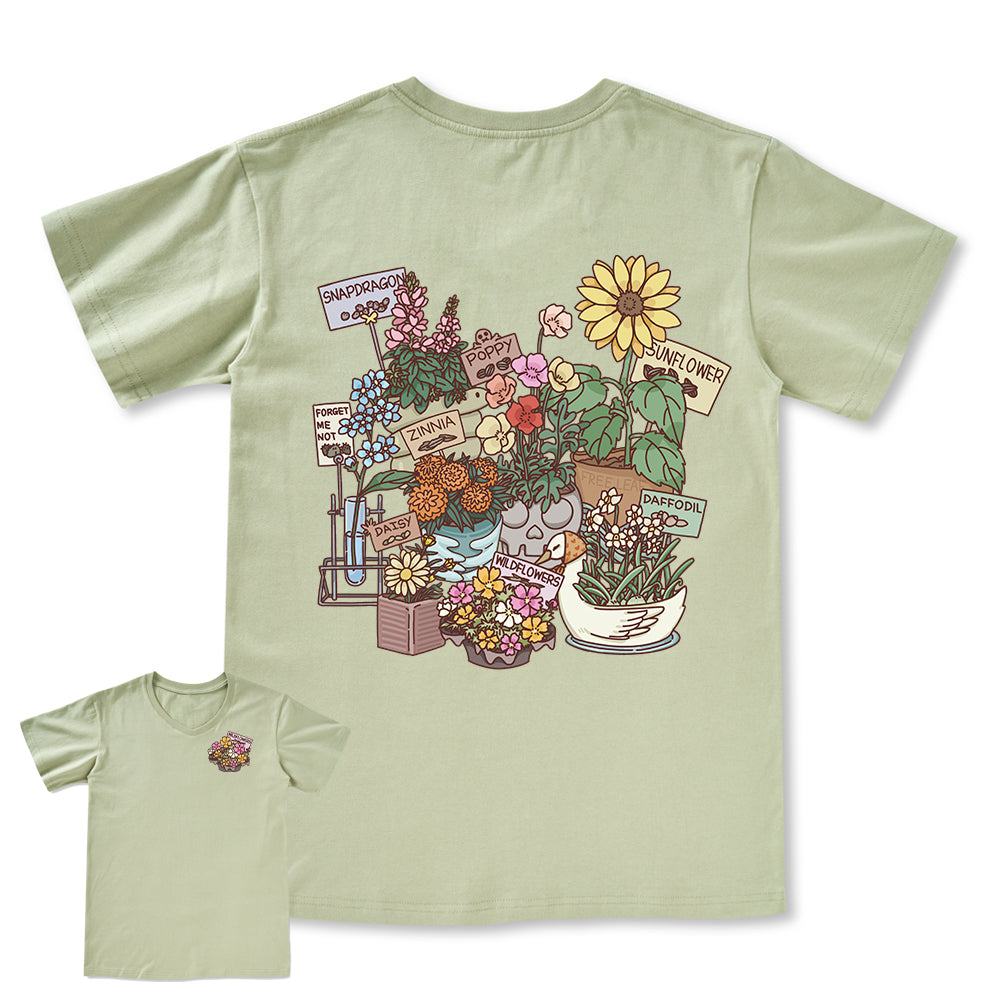 Freeleaf Flourishing Garden Nature Inspired Unisex V-neck Tee