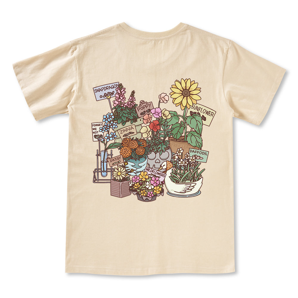 Freeleaf Flourishing Garden Nature Inspired Unisex V-neck Tee