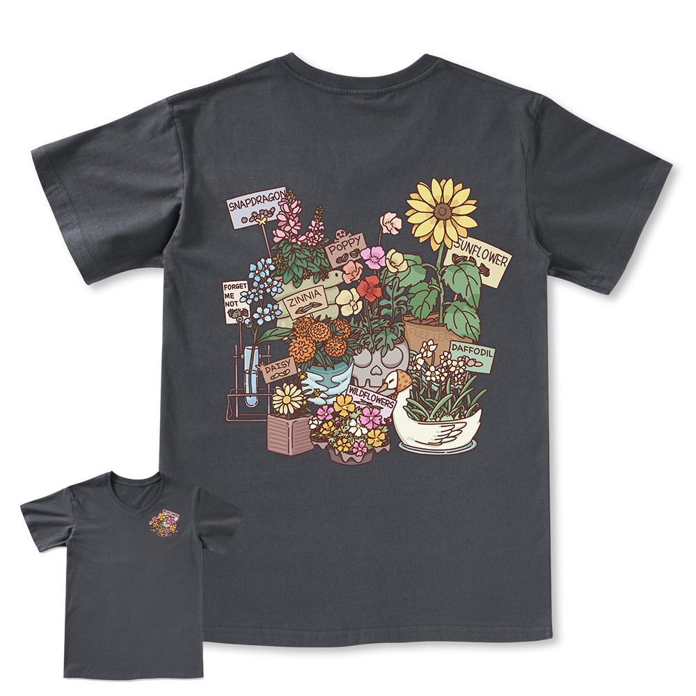 Freeleaf Flourishing Garden Nature Inspired Unisex V-neck Tee