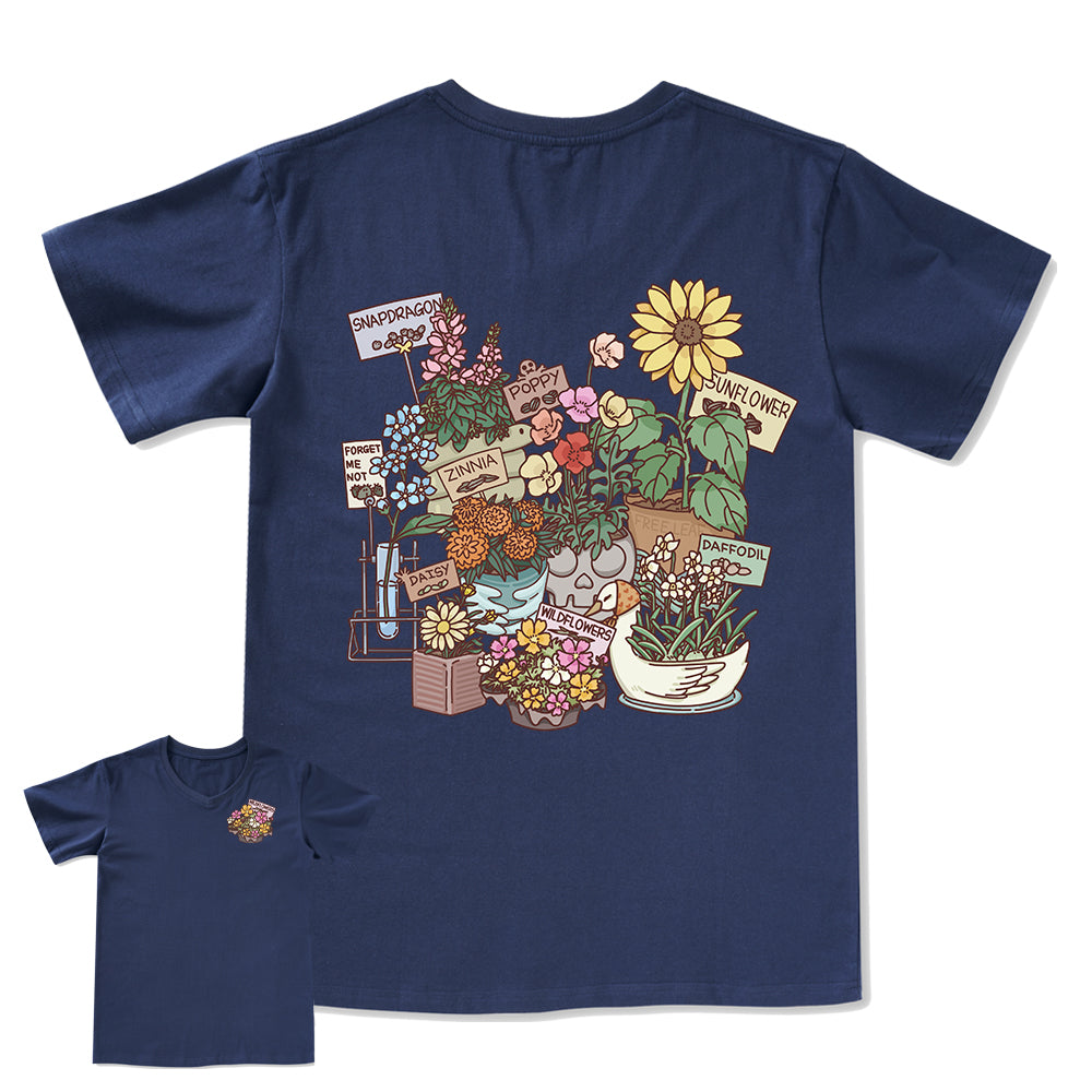 Freeleaf Flourishing Garden Nature Inspired Unisex V-neck Tee